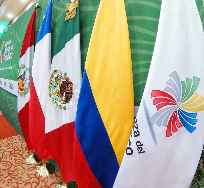 Perú, Chile, México y Colombia como países integrantes de la Alianza del Pacífico.