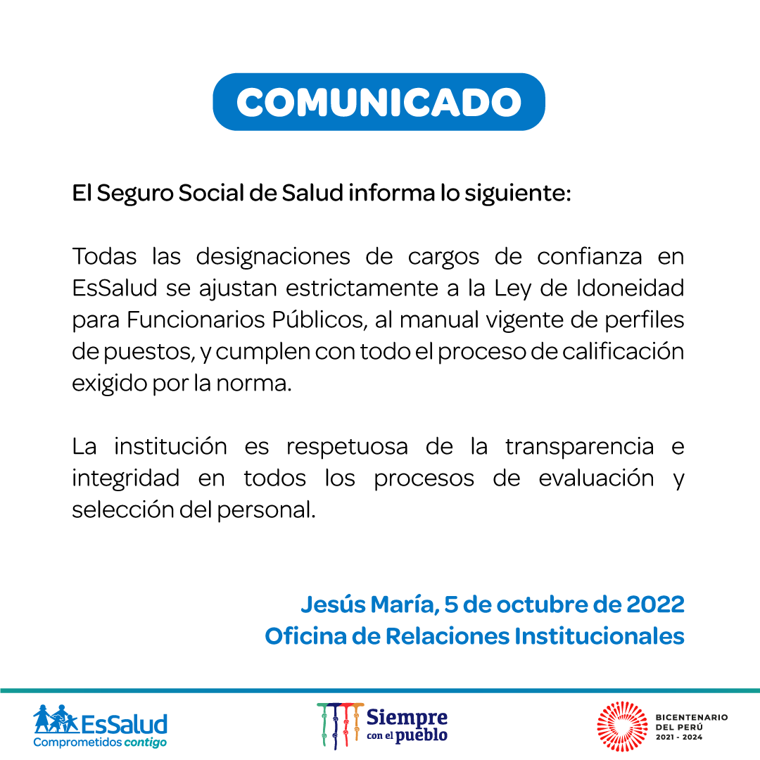 Siendo responsable funcional de la fuga de Juan Silva Villegas, el exministro del Interior retornará a un puesto estatal. Dimitri Senmache Artola, sin cursar estudios de Medicina, asumirá la Gerencia de la Persona Adulta Mayor y Persona con Discapacidad de Essalud. 